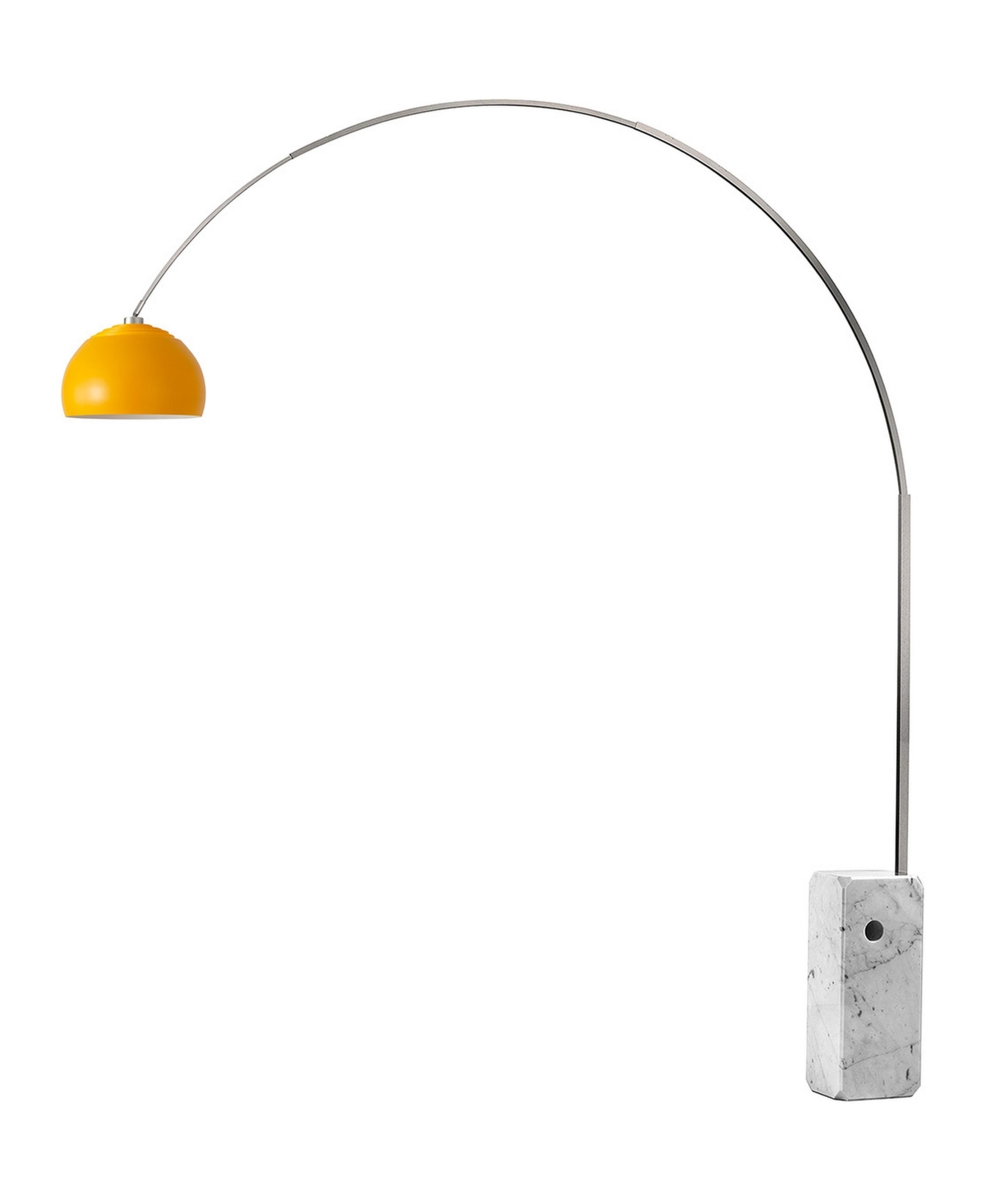Nova of California 2113811MU Iconic 95 inch 14 watt Satin Nickel and White Arc Floor Lamp Portable Light in Mustard Steel