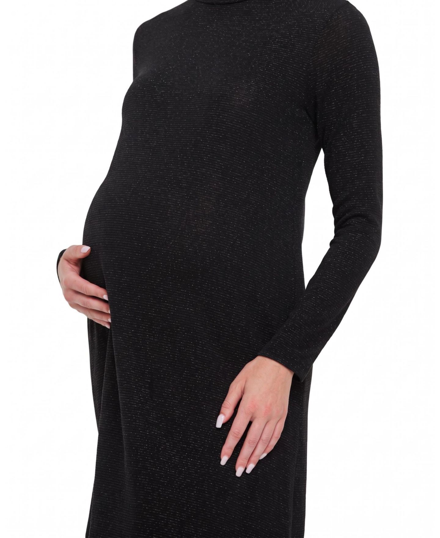 Женское платье Hello Miz Maternity Turtleneck Shimmer, цвет: Чёрный — фото 5