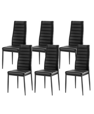 6-Piece Upholstered Metal Legs Dining Side Chair Set