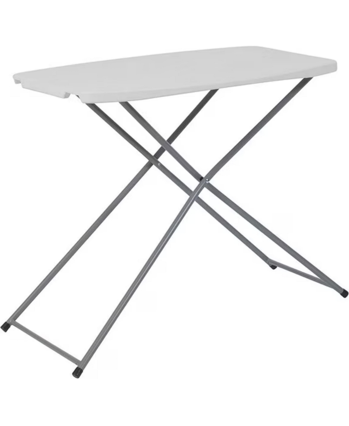 Sevorley Series Adjustable Height Plastic Folding Table 30 x 20, 16 gauge powder coated legs easily fold and lock - White