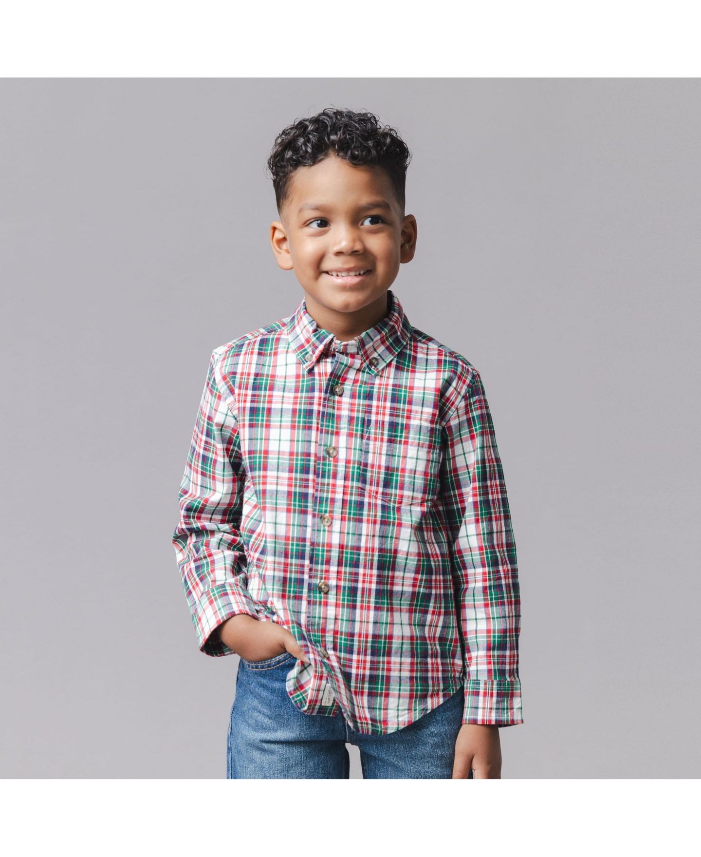 Рубашка Hope & Henry Button-Down Organic-Cotton Plaid Long-Sleeve Shirt для мальчиков-малышей, цвет: Разноцветный — фото 4