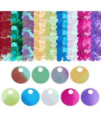 450pcs 9 Colors Flat Round Sequins Iridescent Loose Spangles For Crafts Sewing Decoration