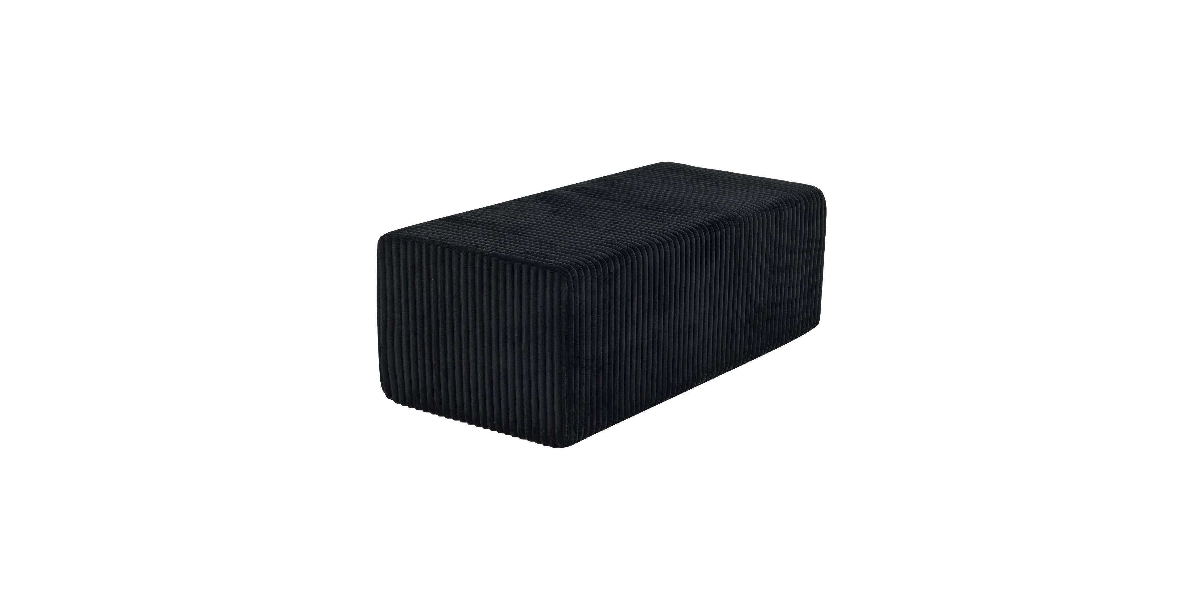 HomeRoots 51 Inch Corduroy Ottoman