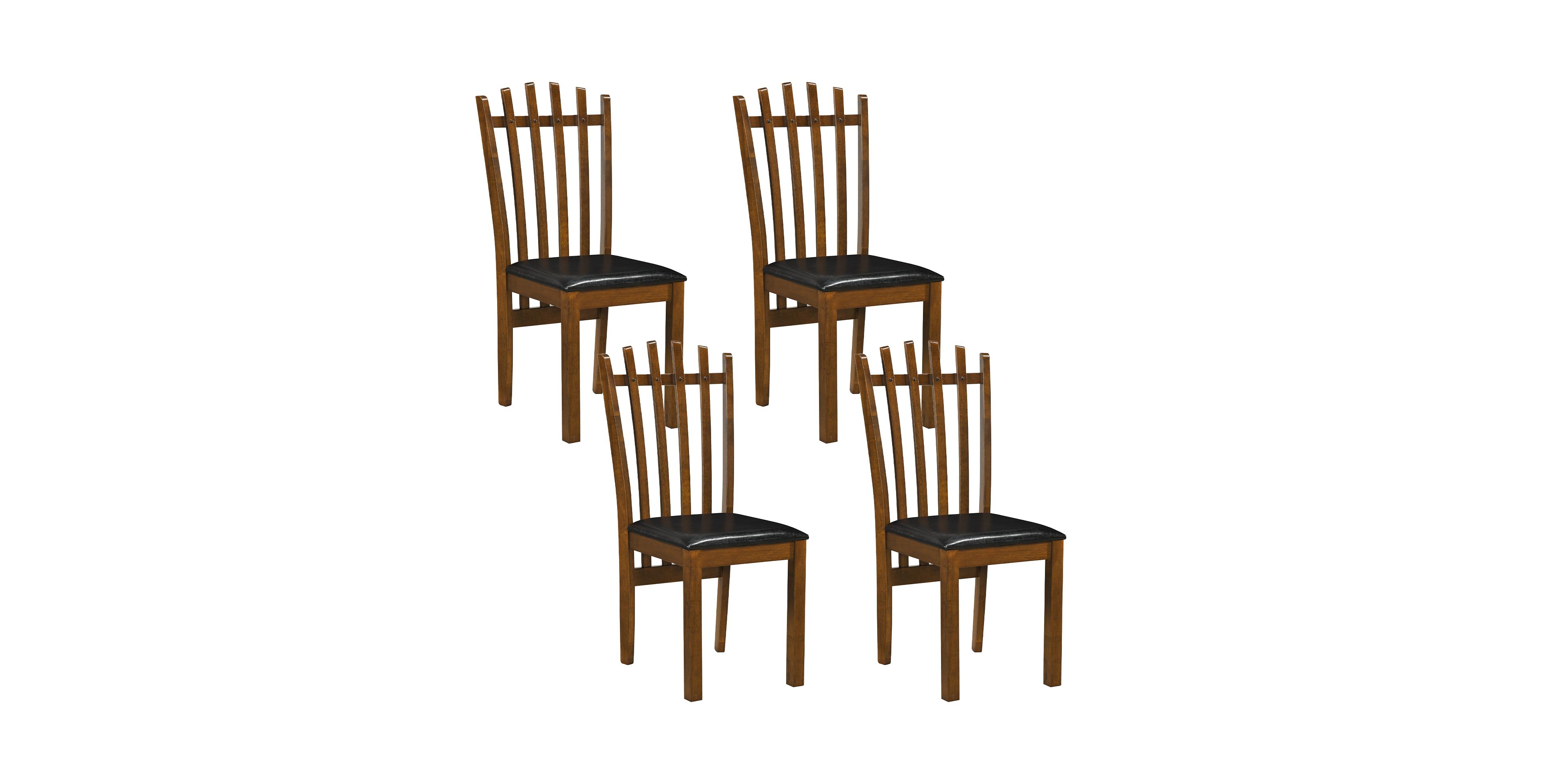 Costway Set of 2 Pu Leather Spindle Back Wooden Windsor Dining Chairs