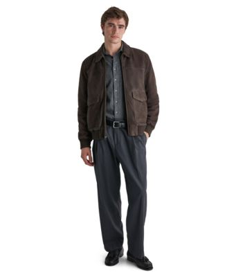 Men's Leather Bomber Jacket