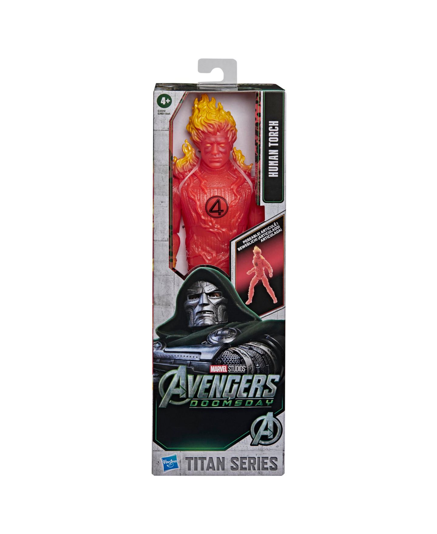 Детская фигурка Marvel Avengers: Doomsday Titan Series Human Torch 11.5" Action Figure, Ages 4+ — фото 4