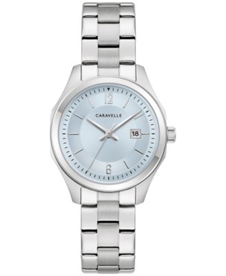 Women's Land Sport Quartz Date Silver-Tone Stainless Steel Bracelet Watch 30mm