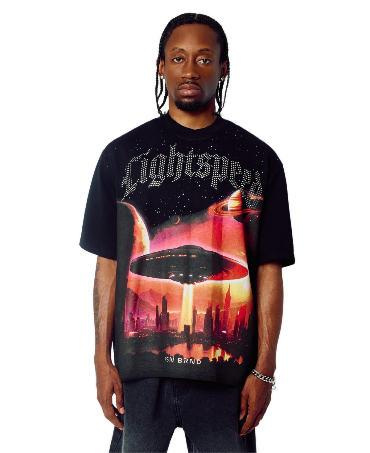 Reason Men's Lightspeed Rhinestone Graphic T-Shirt