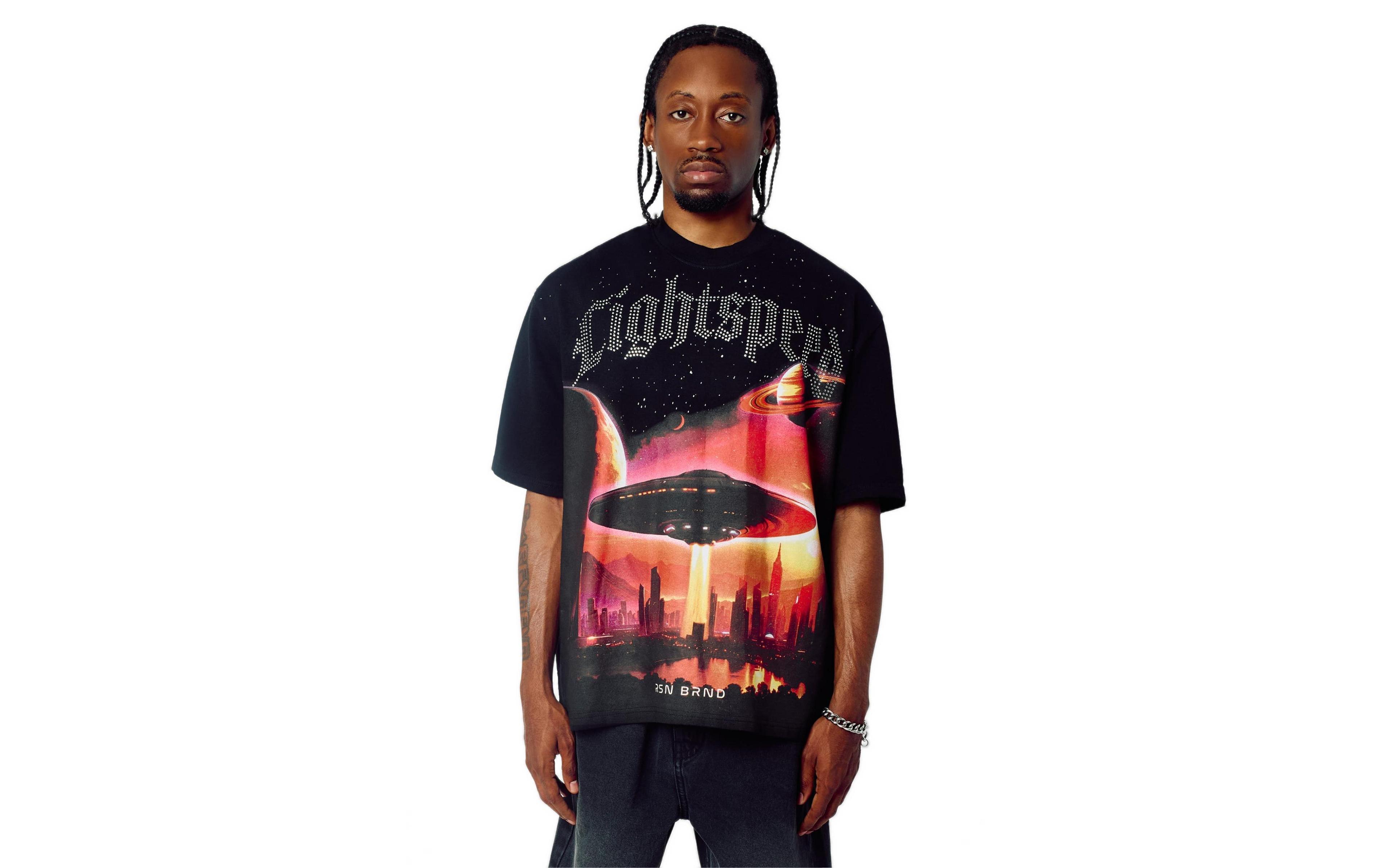 Reason Men's Lightspeed Rhinestone Graphic T-Shirt