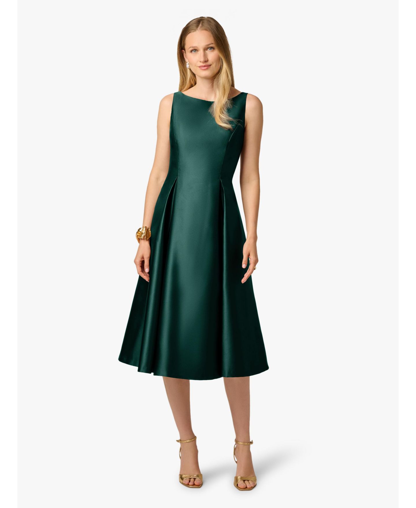 Женское платье Adrianna Papell Boat-Neck Fit & Flare Midi, цвет: Чёрный — фото 10