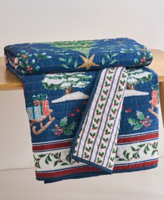 Christmas Cottage Reversible Quilted Throw, 50" x 60"