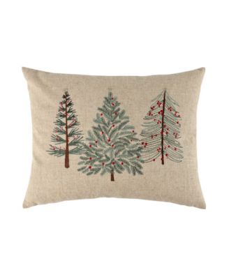 Berry Bloom Embroidered Decorative Pillow, 14" x 18"