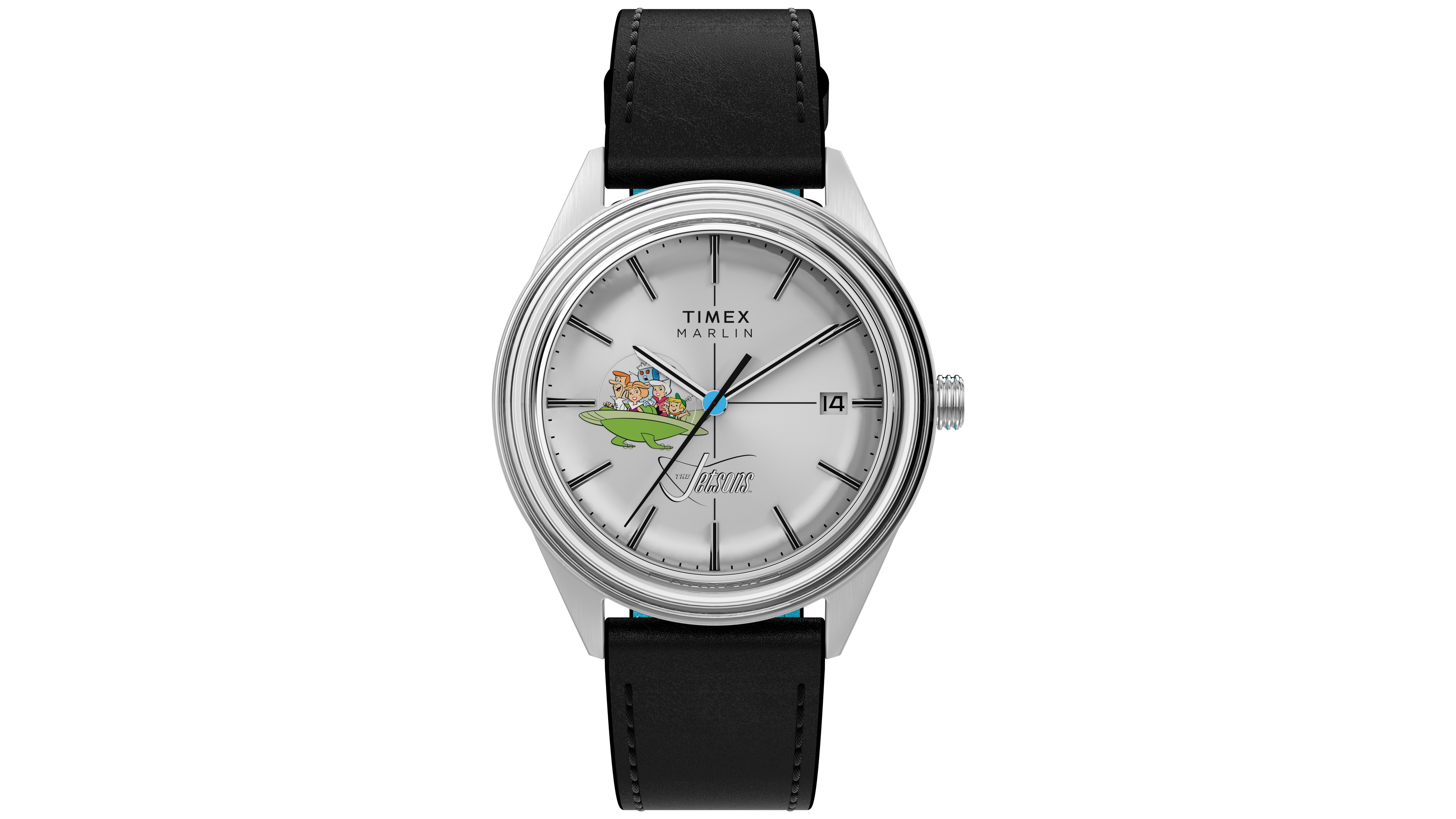Timex Men's Automatic Marlin Jet Black Leather Watch 38mm