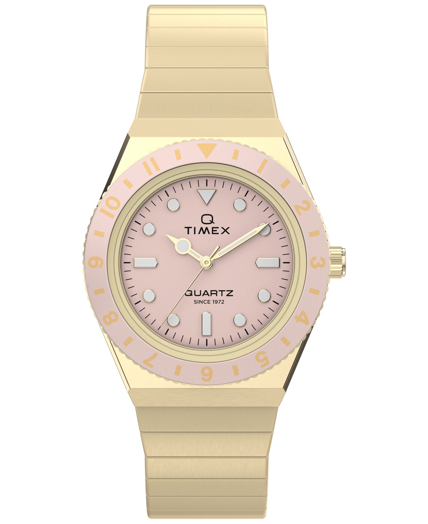 Женские часы Timex Quartz Analog Q Mini Gold-Tone Stainless Steel 30mm — фото 1
