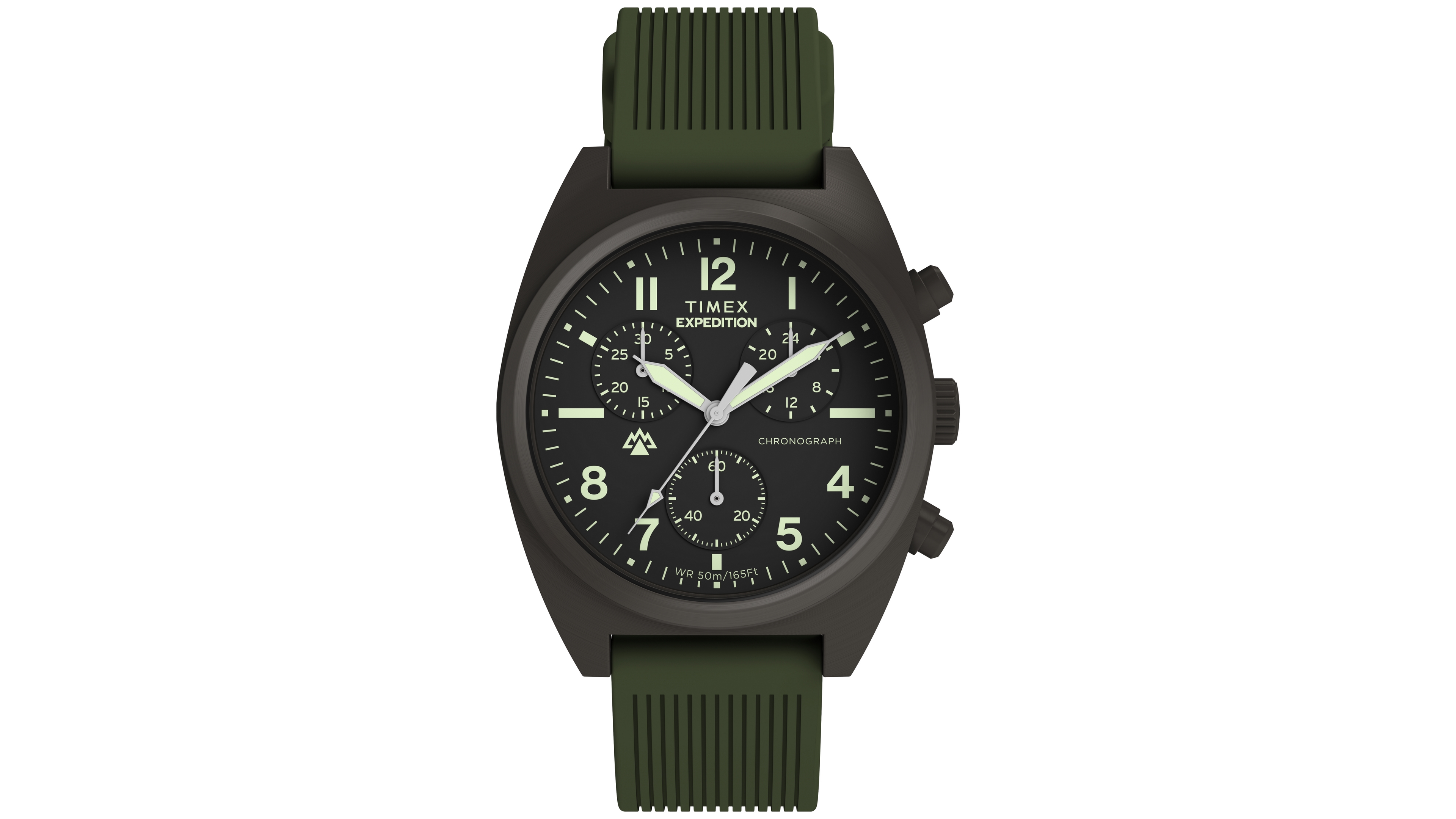 Timex Men's Quartz Capstone Chronograph Green Silicone Watch 41mm