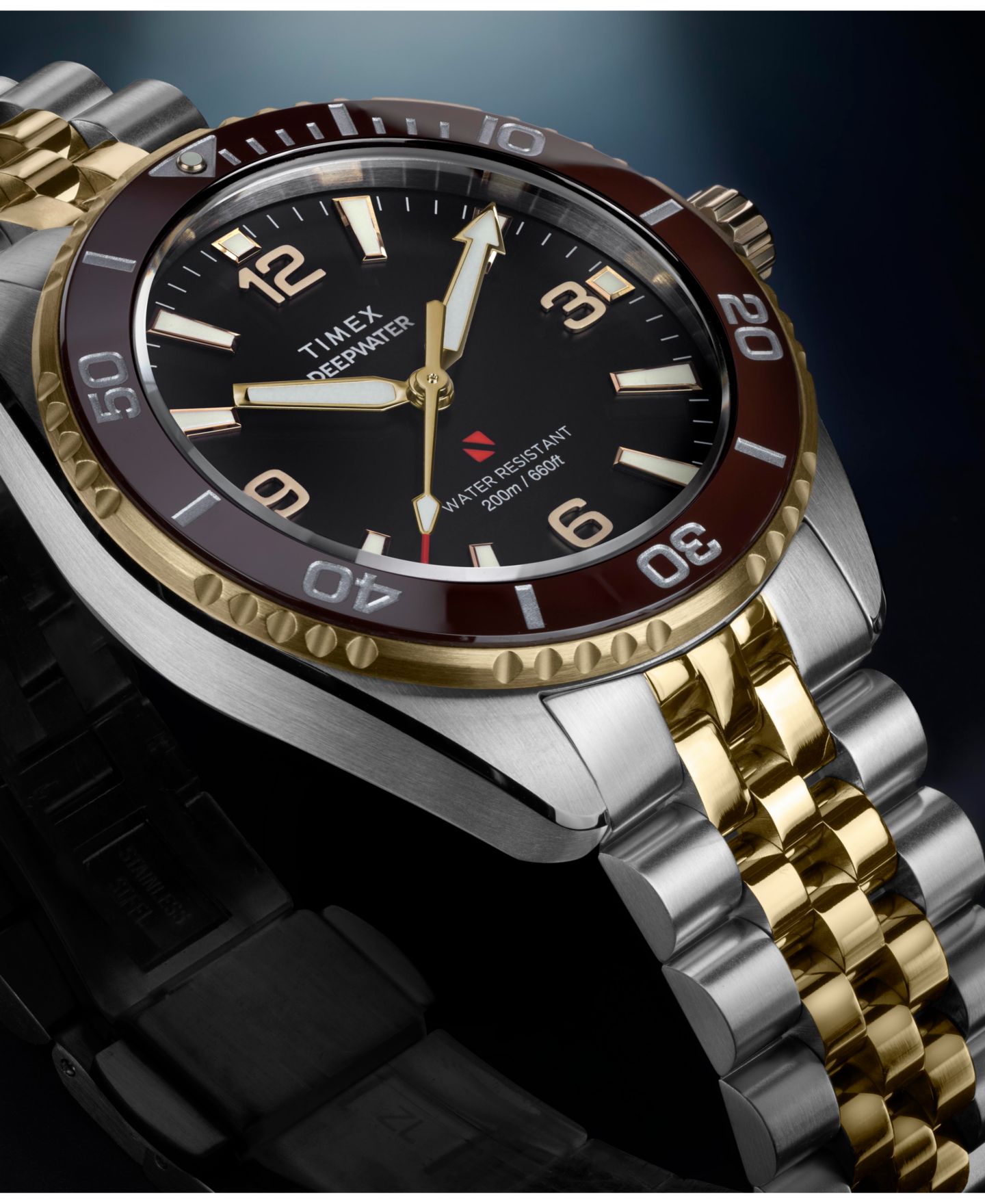 Мужские часы Timex Quartz Analog Deepwater Arctic Two-Tone Stainless Steel 40.5mm — фото 7