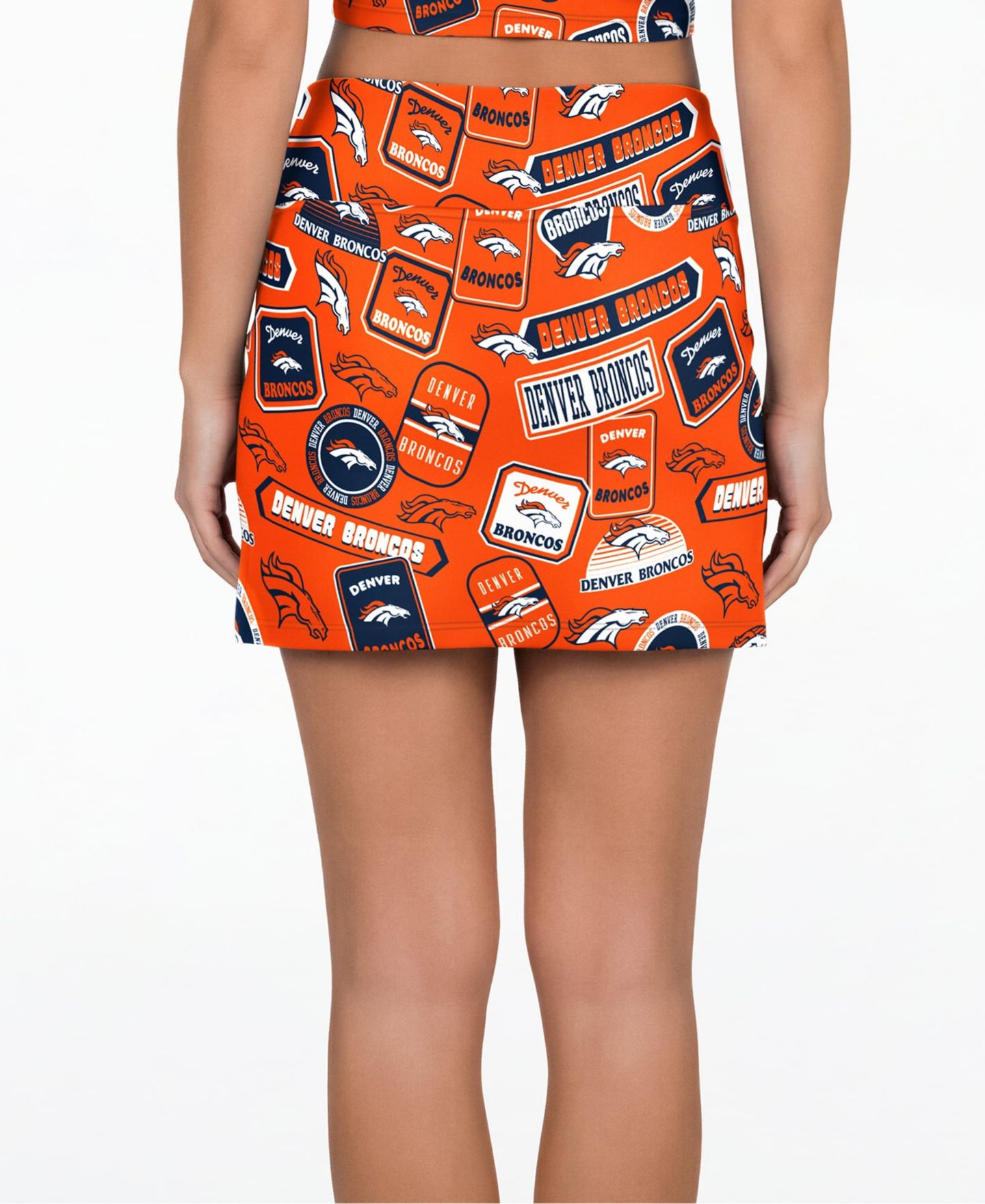 Женская юбка-шорты Concepts Sport Orange Denver Broncos Plus Size Grady Allover Print Sleep Skort — фото 3