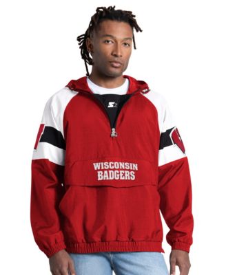 Men's Red Wisconsin Badgers Street Cut Half-Zip Jacket
