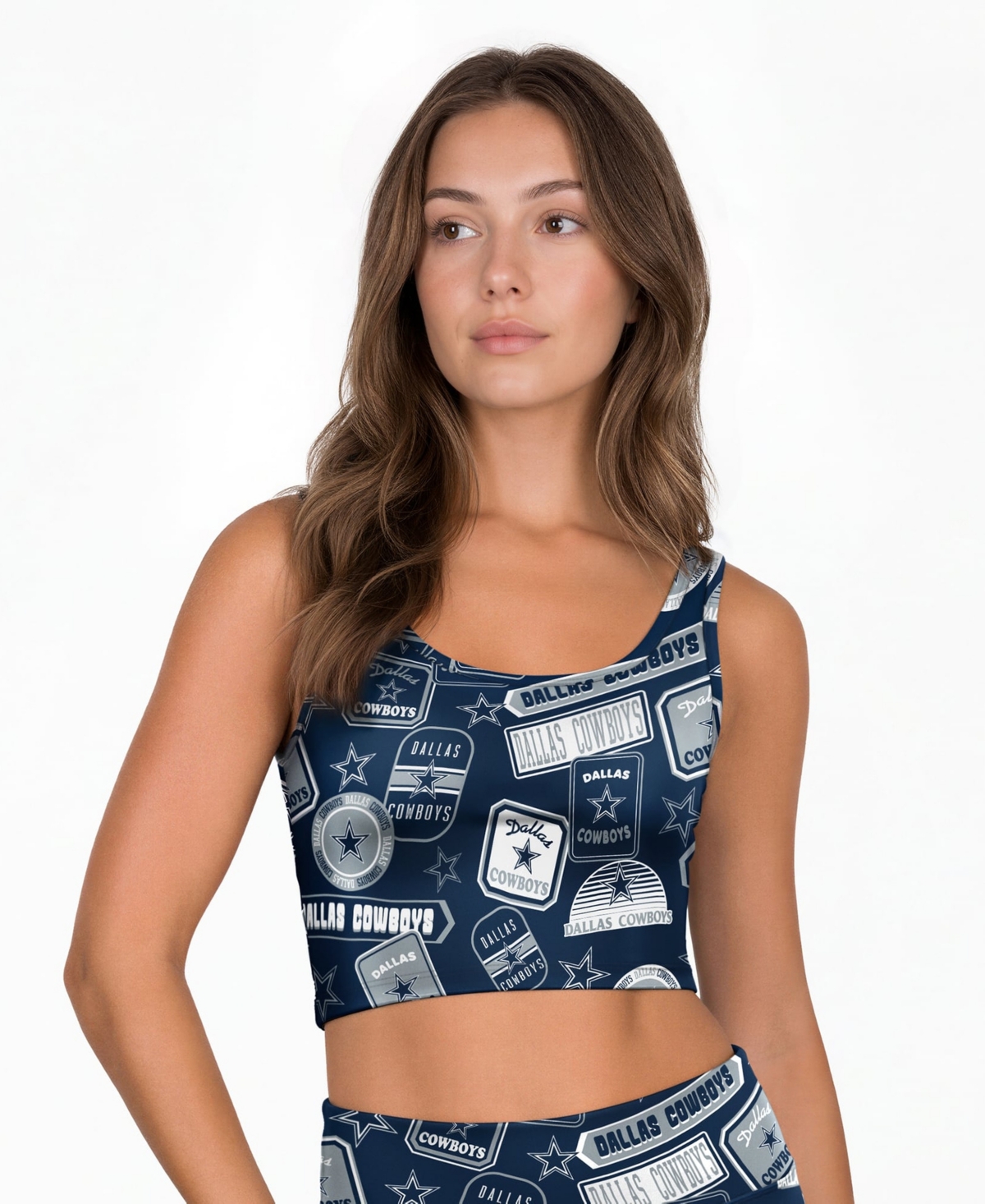 Concepts Sport Women's Navy Dallas Cowboys Grady Allover Print Bralette