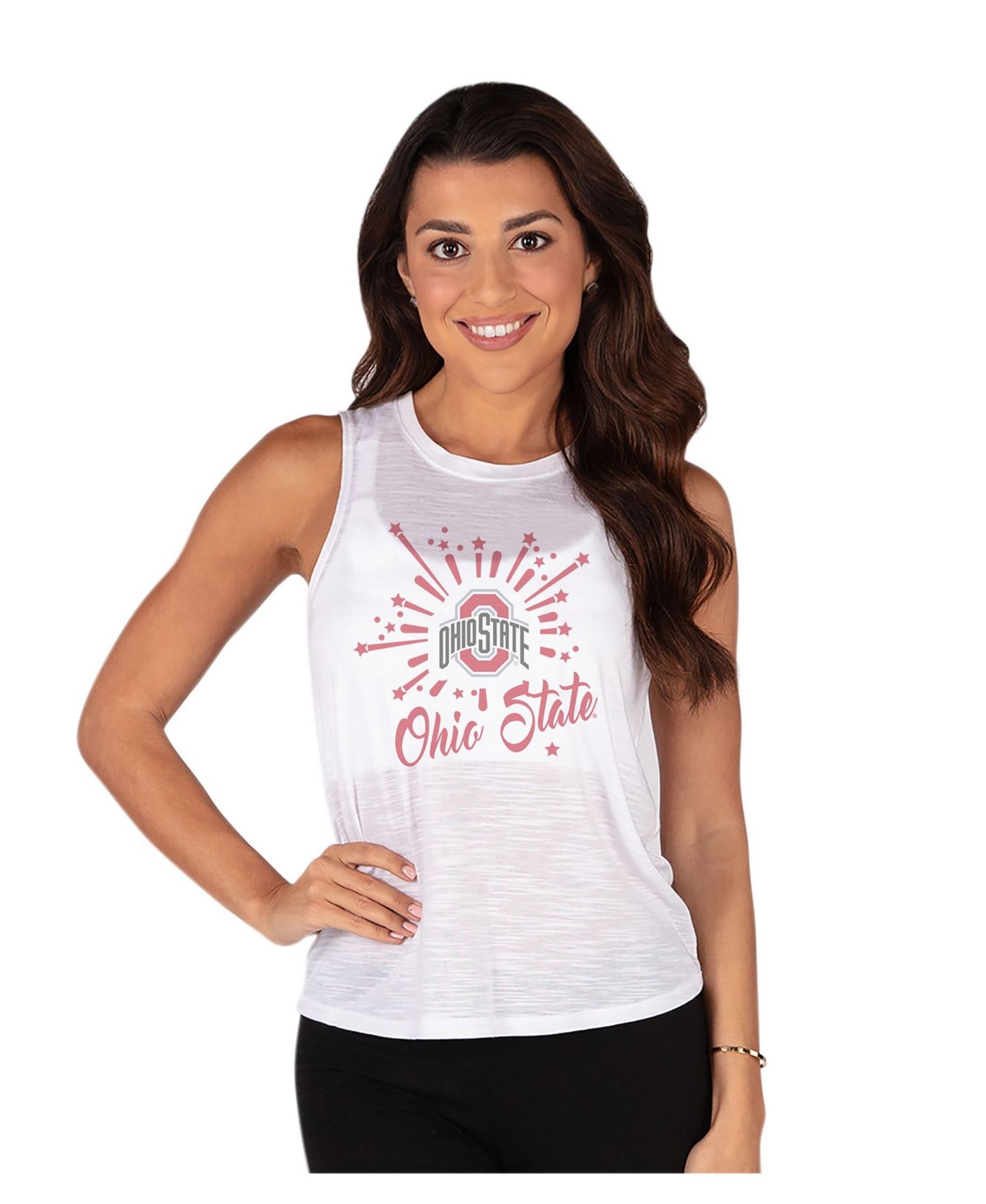 Женский топ Concepts Sport White Ohio State Buckeyes Infuse Knit — фото 1