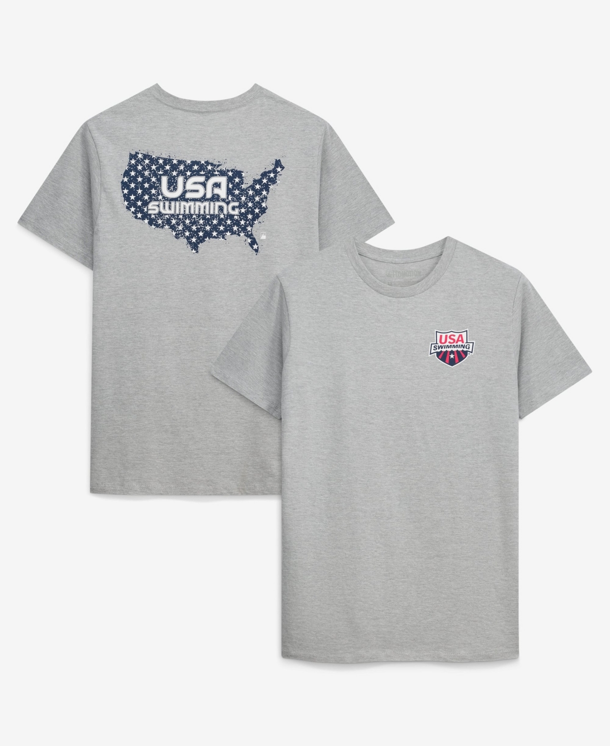 Flomotion Men's And Women's Heather Gray Usa Swimming Star Spangled Swimmer T-shirt