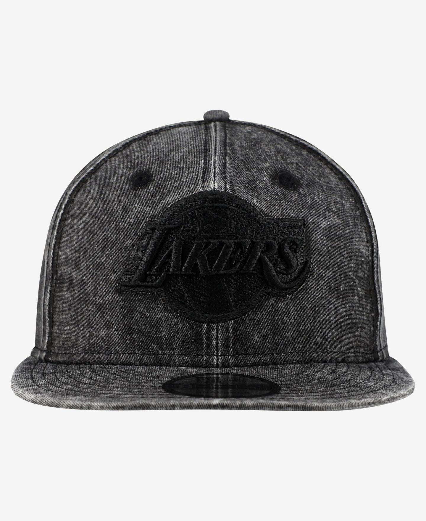 Мужская кепка New Era Black Los Angeles Lakers Washed Tonal 9FIFTY Snapback Hat — фото 4