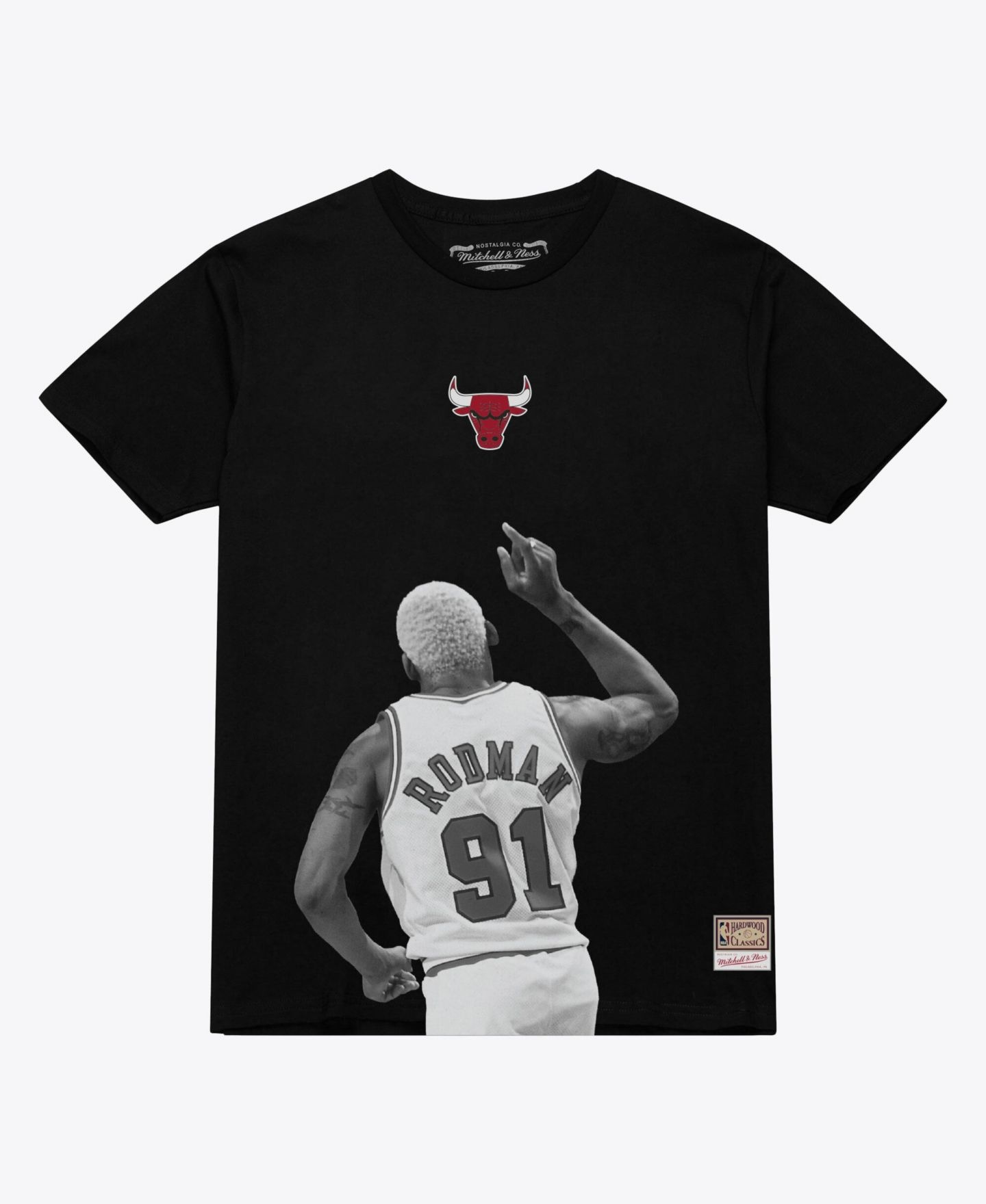 Мужская футболка Mitchell & Ness Dennis Rodman Black Chicago Bulls Hardwood Classics Player — фото 1