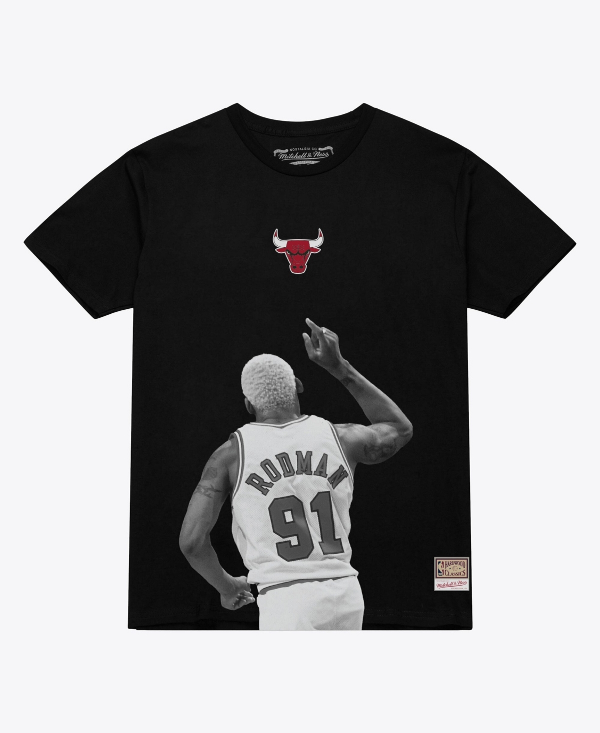 Mitchell & Ness Men's Dennis Rodman Black Chicago Bulls Hardwood Classics Player T-Shirt - Black