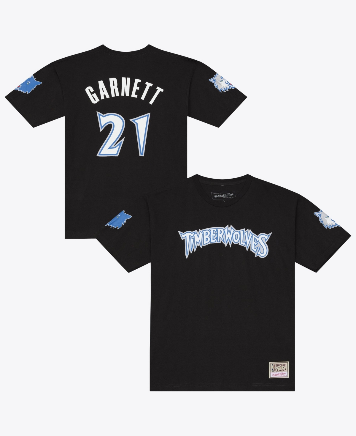 Mitchell & Ness Men's Kevin Garnett Black Minnesota Timberwolves Hardwood Classics Name Number Classic T-Shirt