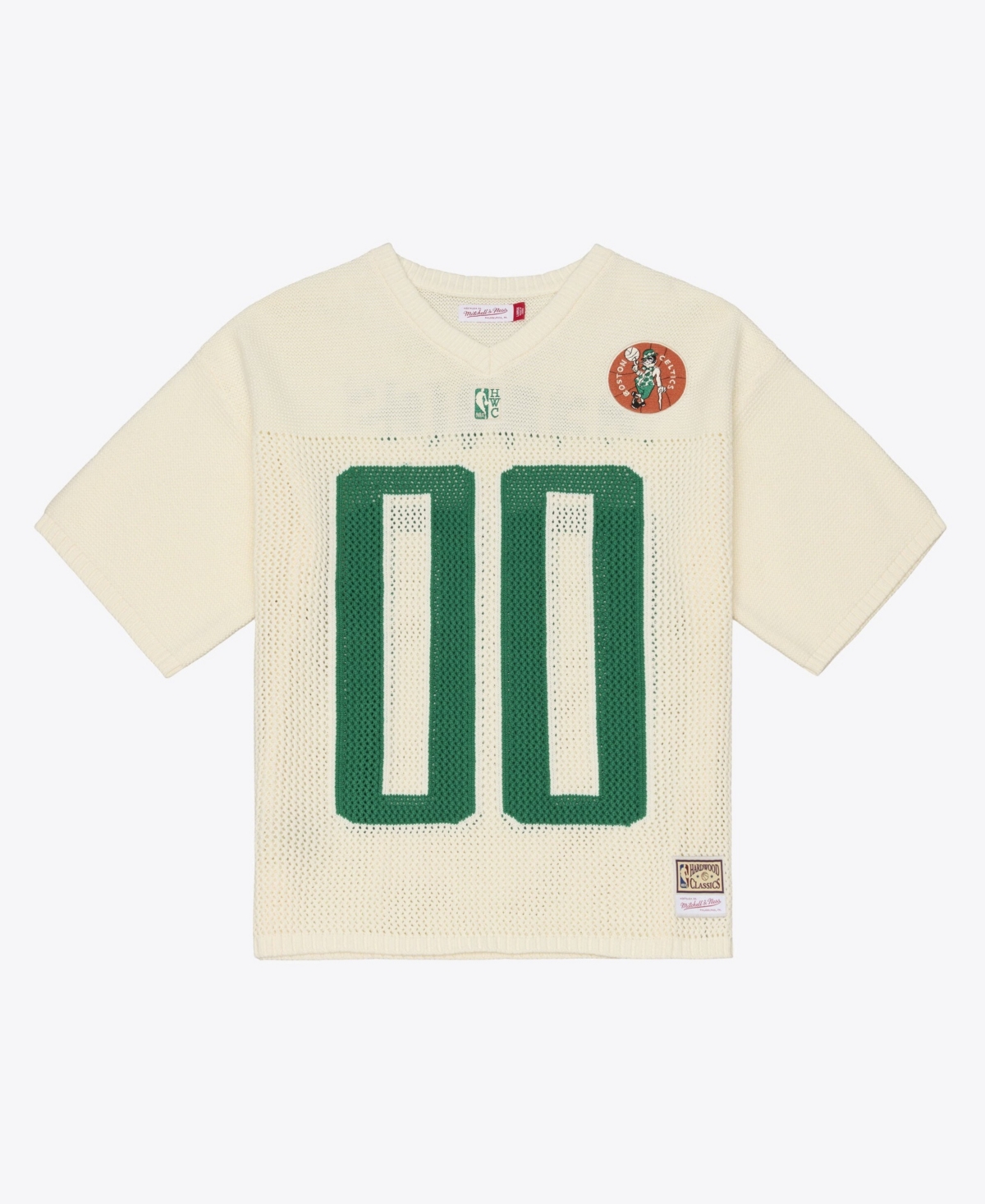 Mitchell & Ness Men's Cream Boston Celtics Hardwood Classics Retro Roots Short-Sleeves Jersey - Cream