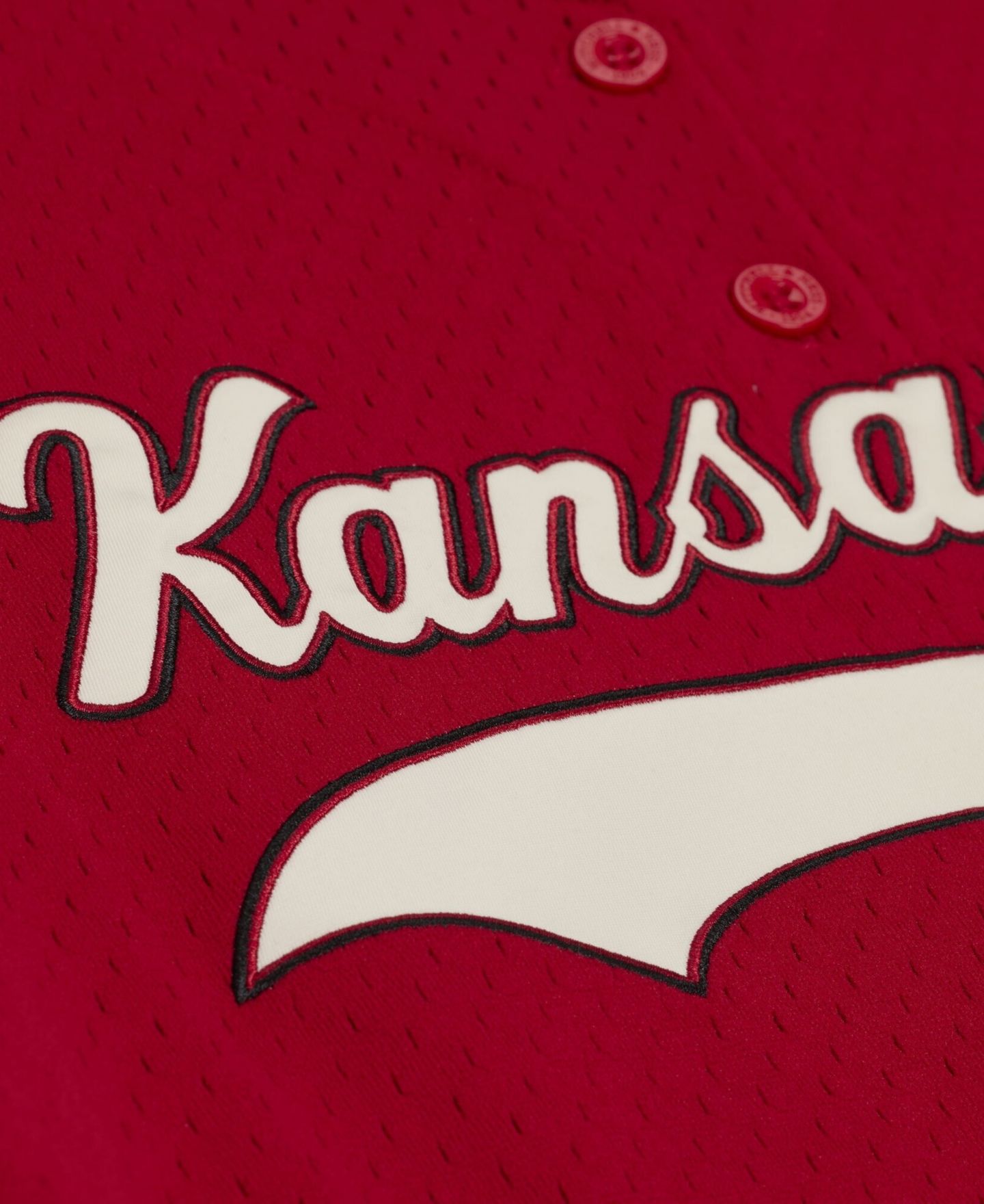 Женский топ Mitchell & Ness Red Kansas City Chiefs Retro Roots Baseball Jersey — фото 3