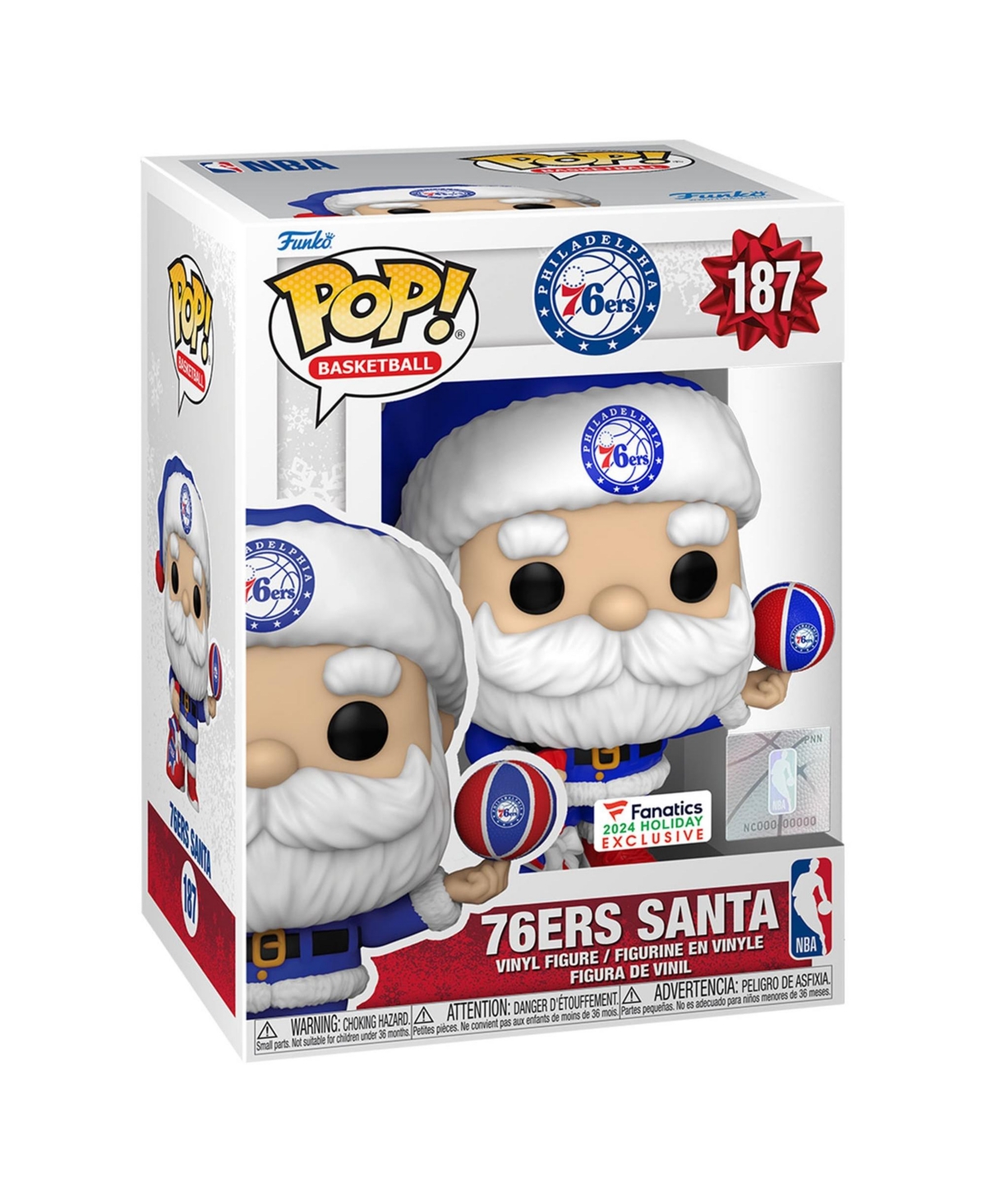 Funko Philadelphia 76ers Santa Pop 2024 Fanatics Exclusive Vinyl Figure