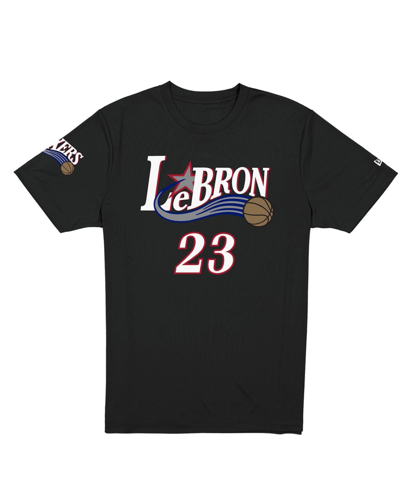 Мужская футболка New Era LeBron James Black Philadelphia 76ers — фото 2