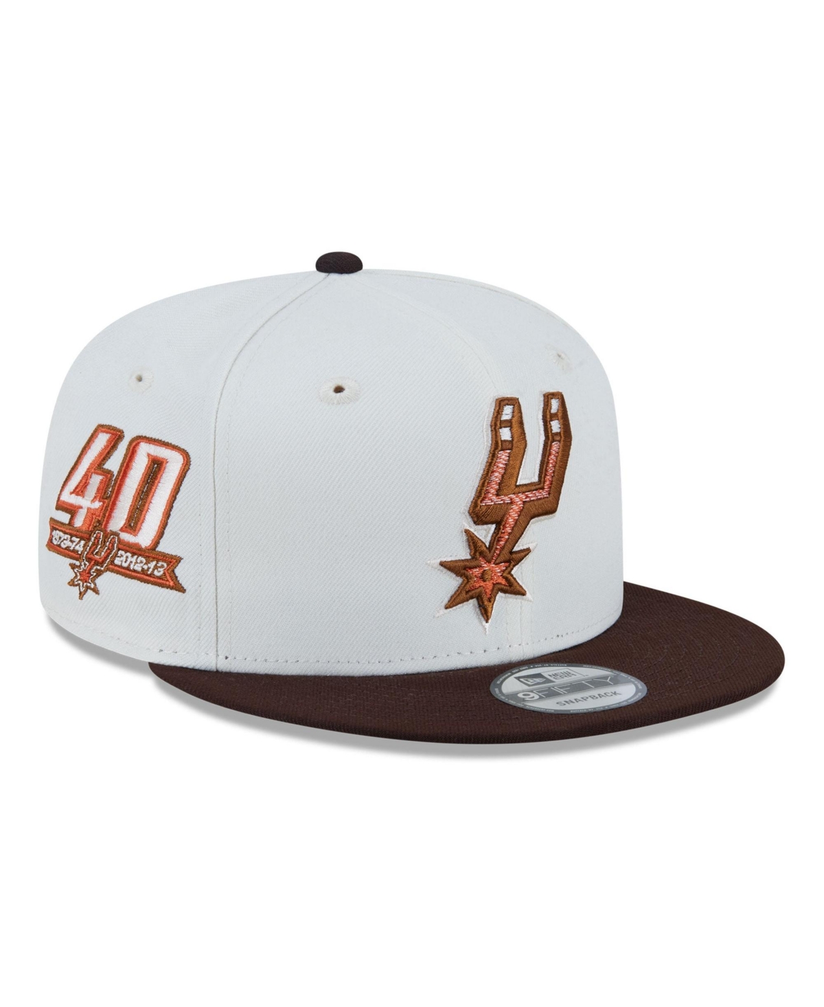 New Era Men's White San Antonio Spurs Pumpkin Spice 9FIFTY Snapback Hat - White