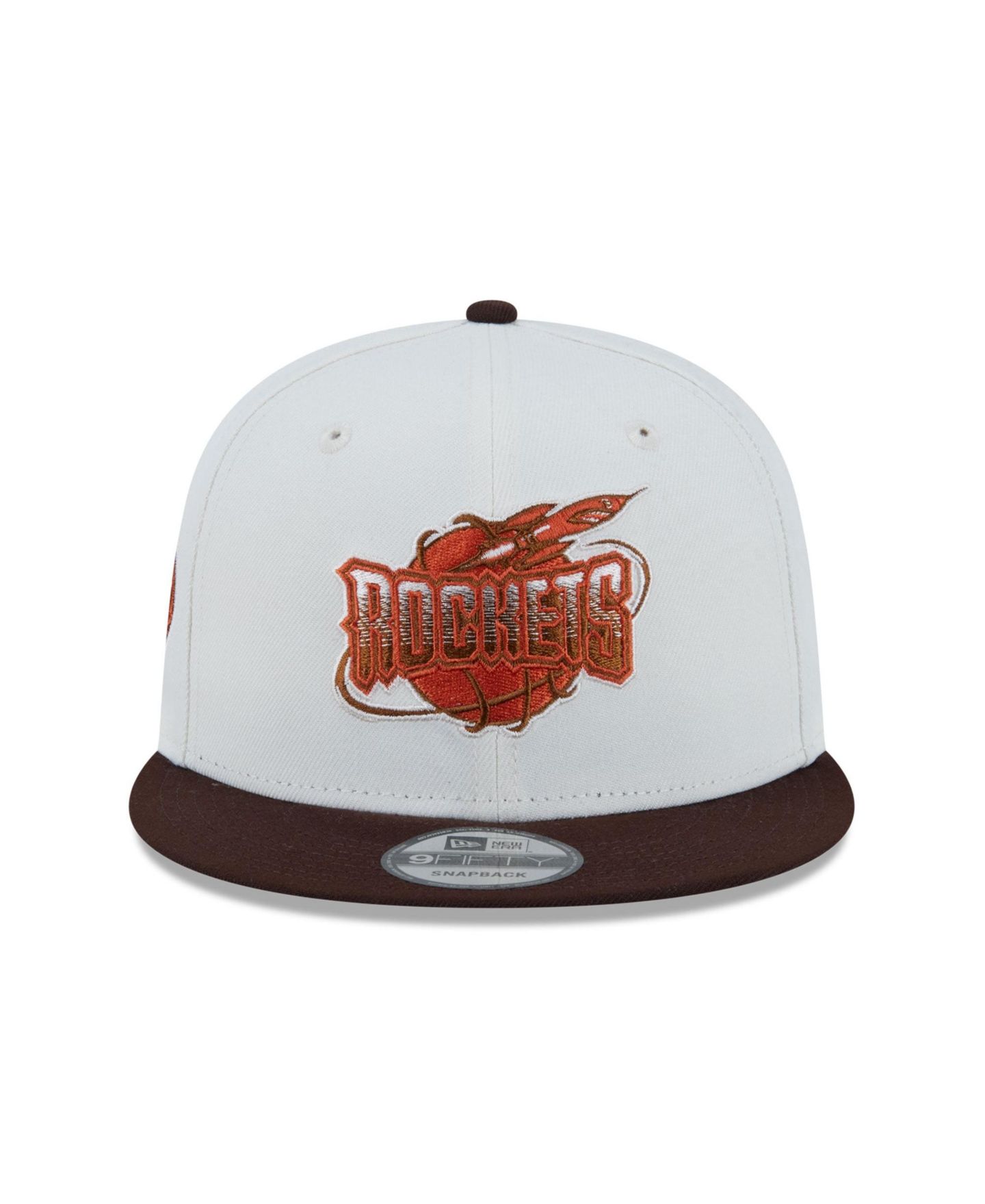 Мужская кепка New Era White Houston Rockets Pumpkin Spice 9FIFTY Snapback Hat — фото 2