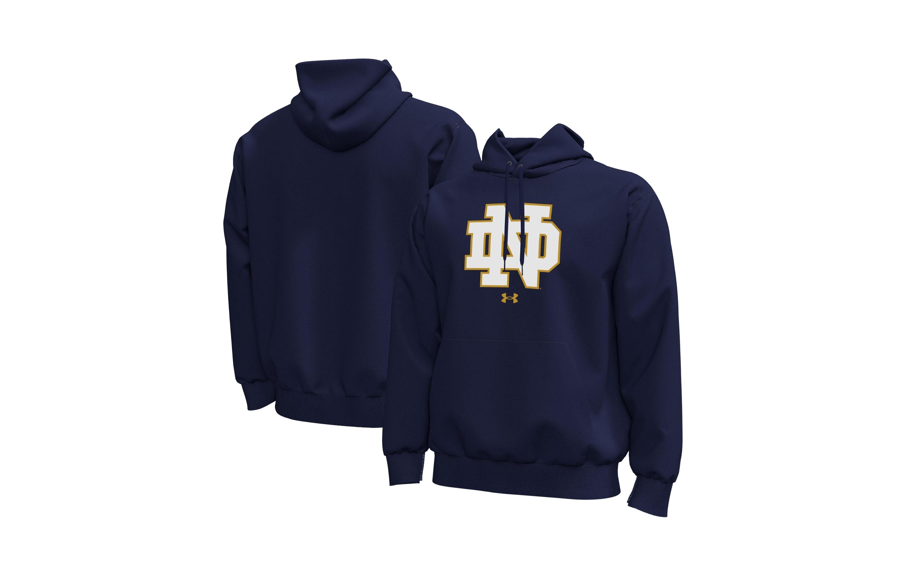Under Armour Men's Navy Notre Dame Fighting Irish Core Icon Fleece Pullover Hoodie