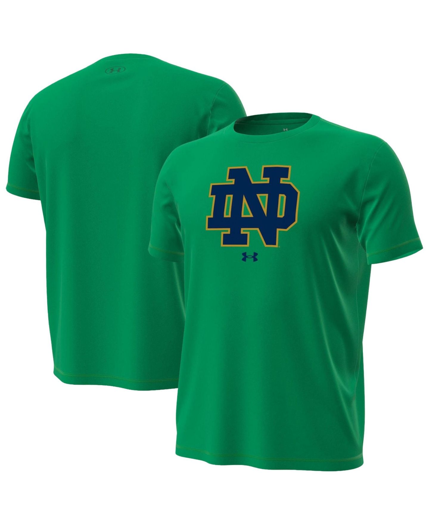Мужская футболка Under Armour Kelly Green Notre Dame Fighting Irish Primary Tech Stretch — фото 1