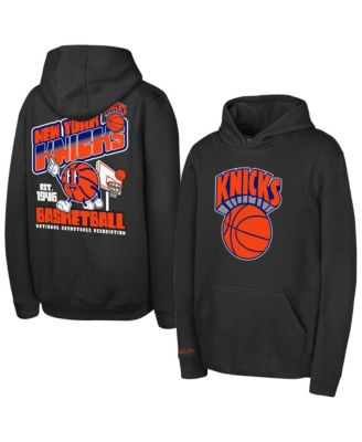 Big Boys' and Girls' Black New York Knicks Free Throwback Fleece Hoodie
