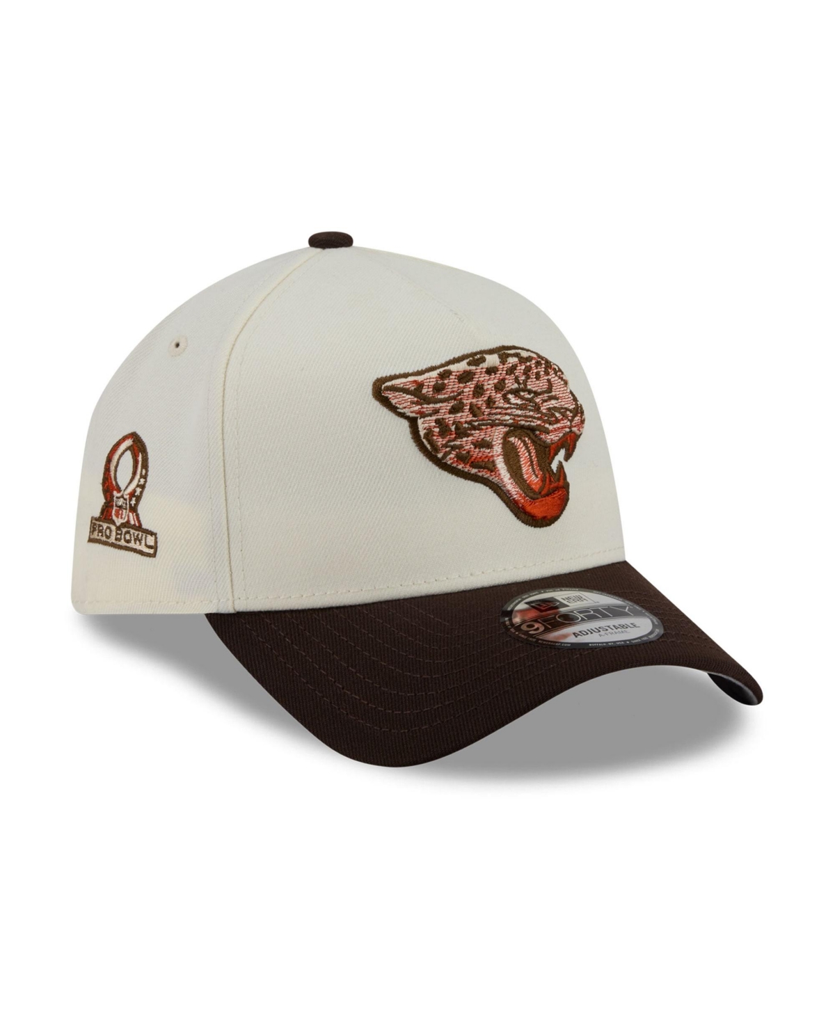 New Era Men's Cream/Brown Jacksonville Jaguars Pumpkin Spice A-Frame 9FORTY Adjustable Hat - Cream, Brown