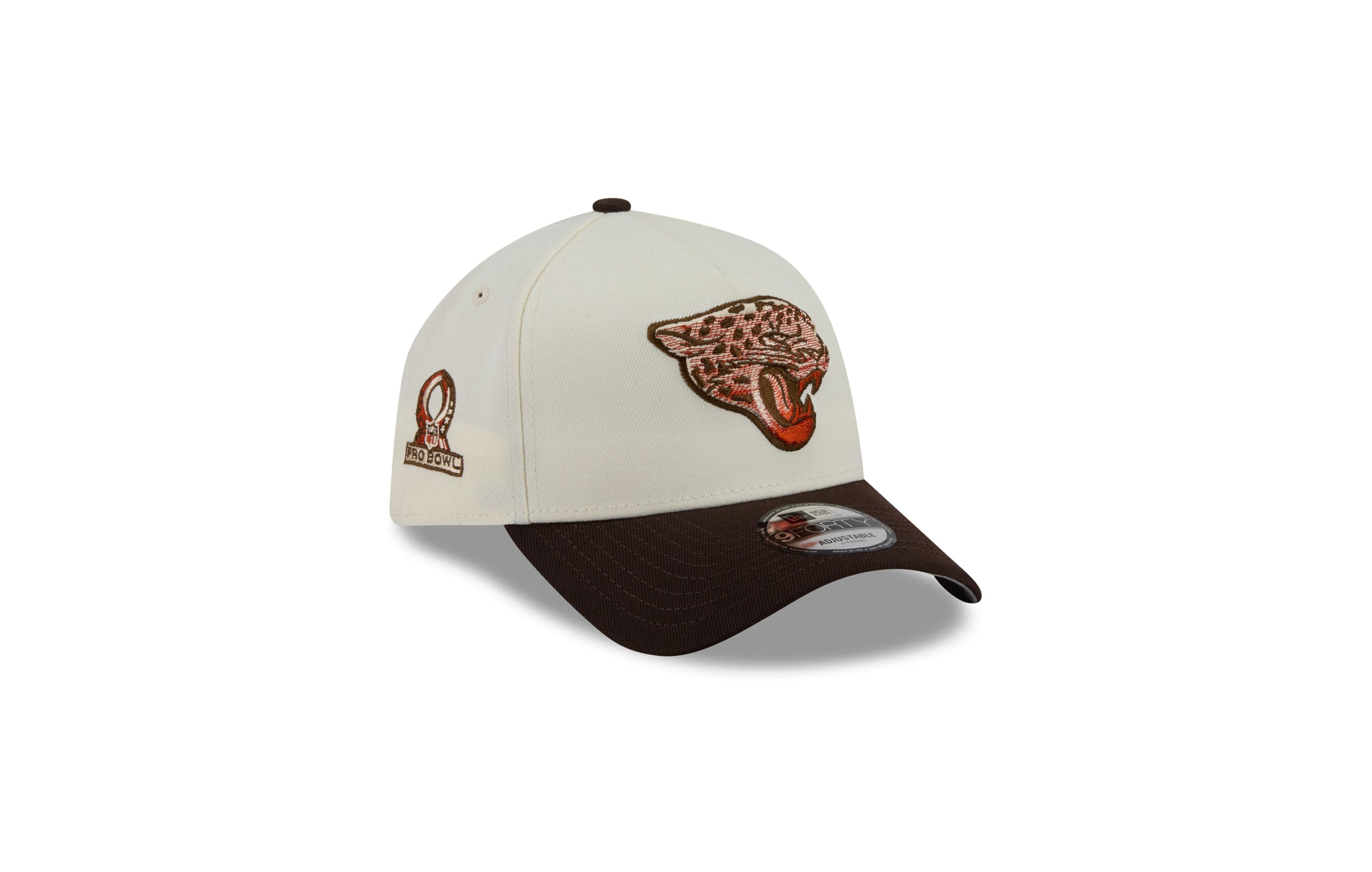 New Era Men's Cream/Brown Jacksonville Jaguars Pumpkin Spice A-Frame 9FORTY Adjustable Hat