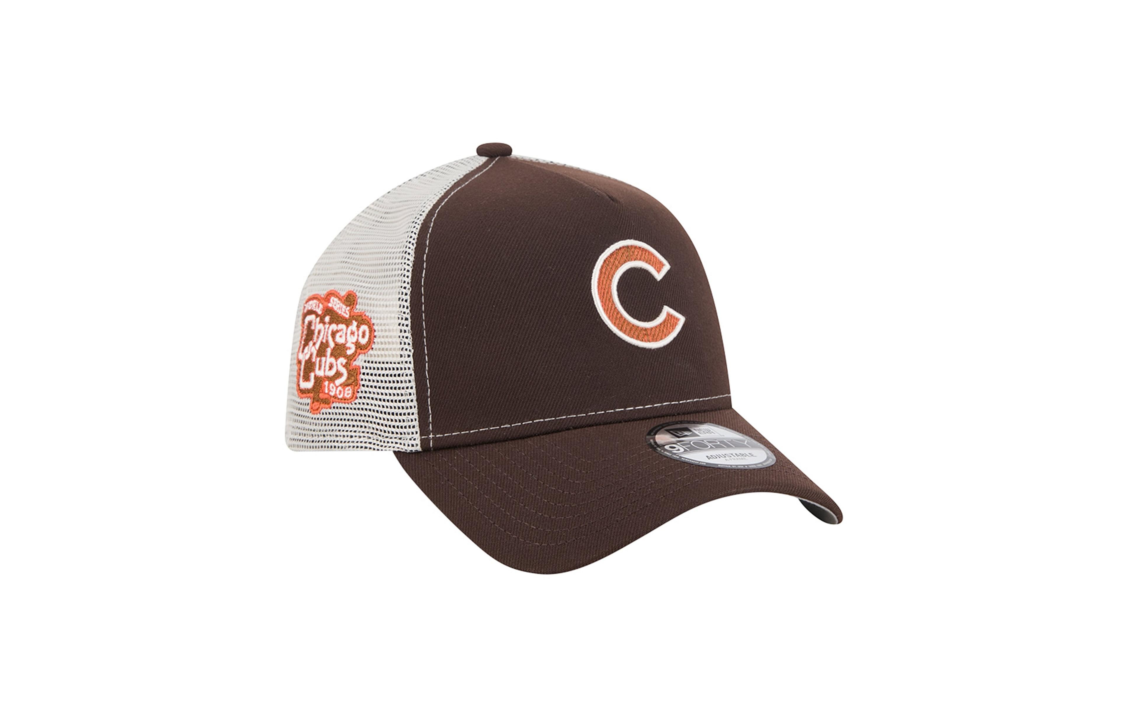 New Era Men's Brown Chicago Cubs Pumpkin Spice 9FORTY A-Frame Adjustable Trucker Hat