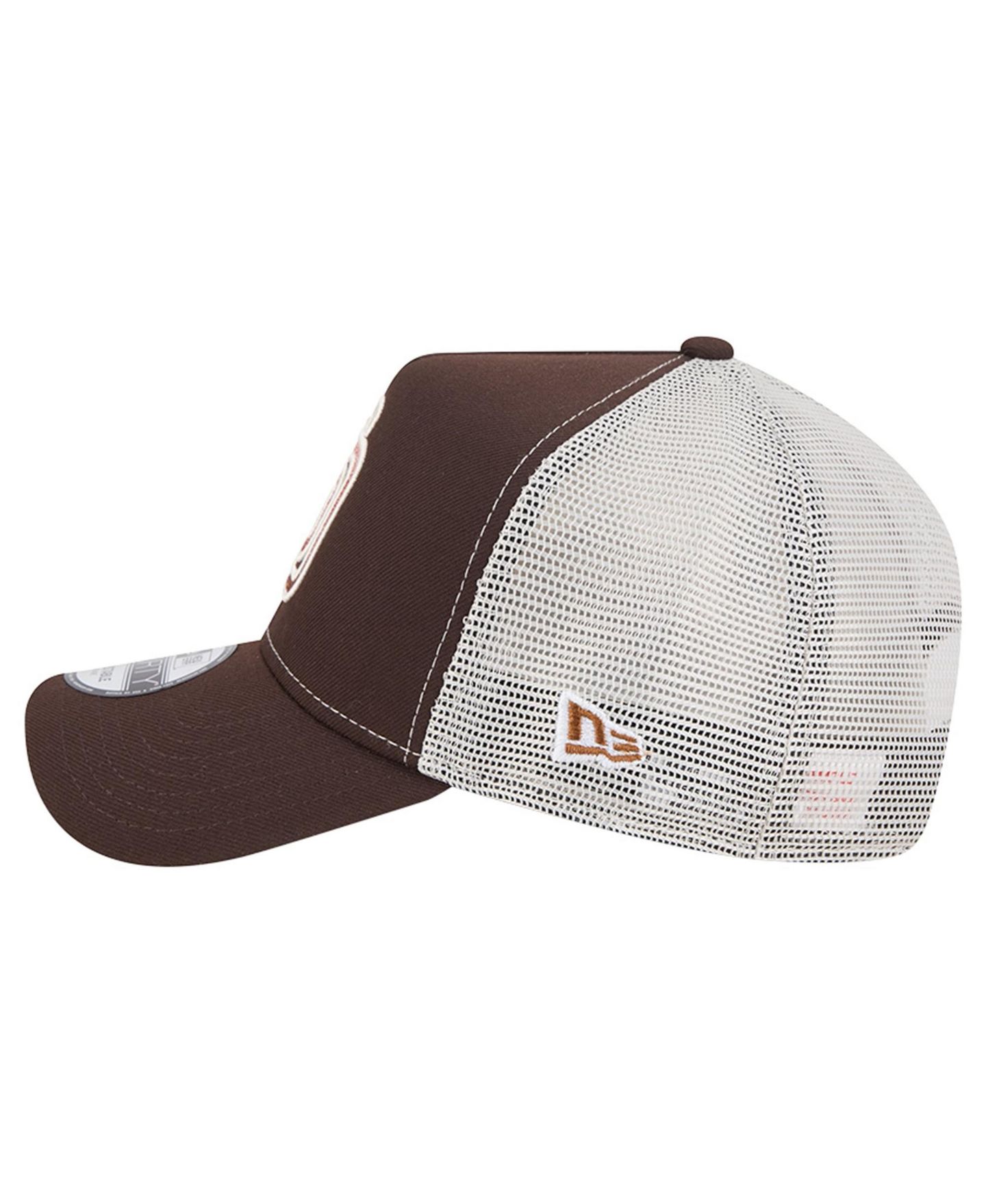 Мужская кепка New Era Brown San Diego Padres Pumpkin Spice 9FORTY A-Frame Adjustable Trucker Hat — фото 6