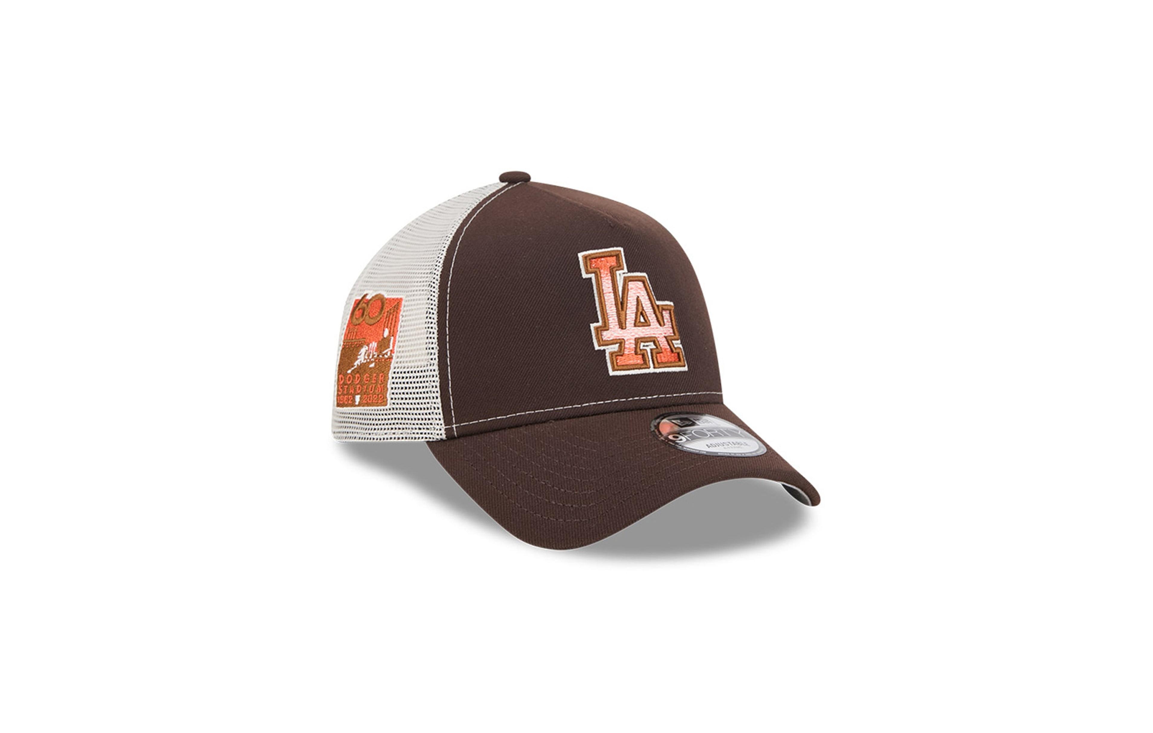 New Era Men's Brown Los Angeles Dodgers Pumpkin Spice 9FORTY A-Frame Adjustable Trucker Hat