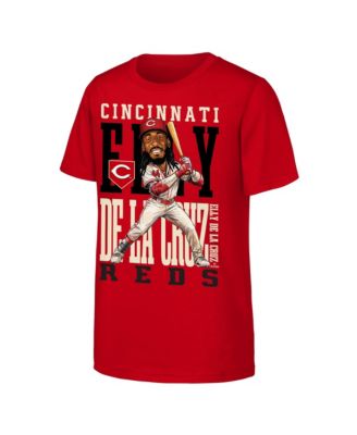Big Boys' and Girls' Elly De La Cruz Red Cincinnati Reds Caricature Clash T-Shirt