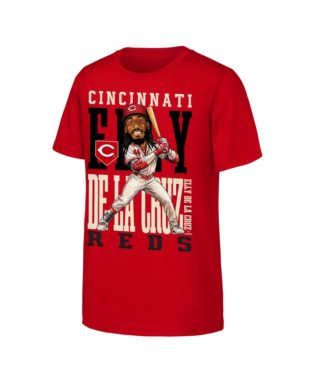 Outerstuff Big Boys' and Girls' Elly De La Cruz Red Cincinnati Reds Caricature Clash T-Shirt - Red
