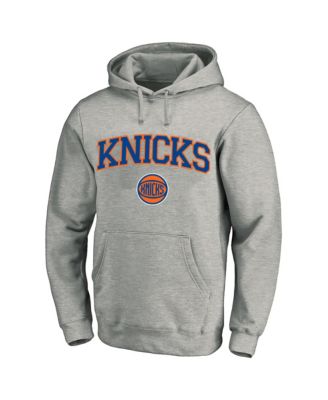 Men's Heather Gray New York Knicks Big Tall Arch Over Logo Hoodie
