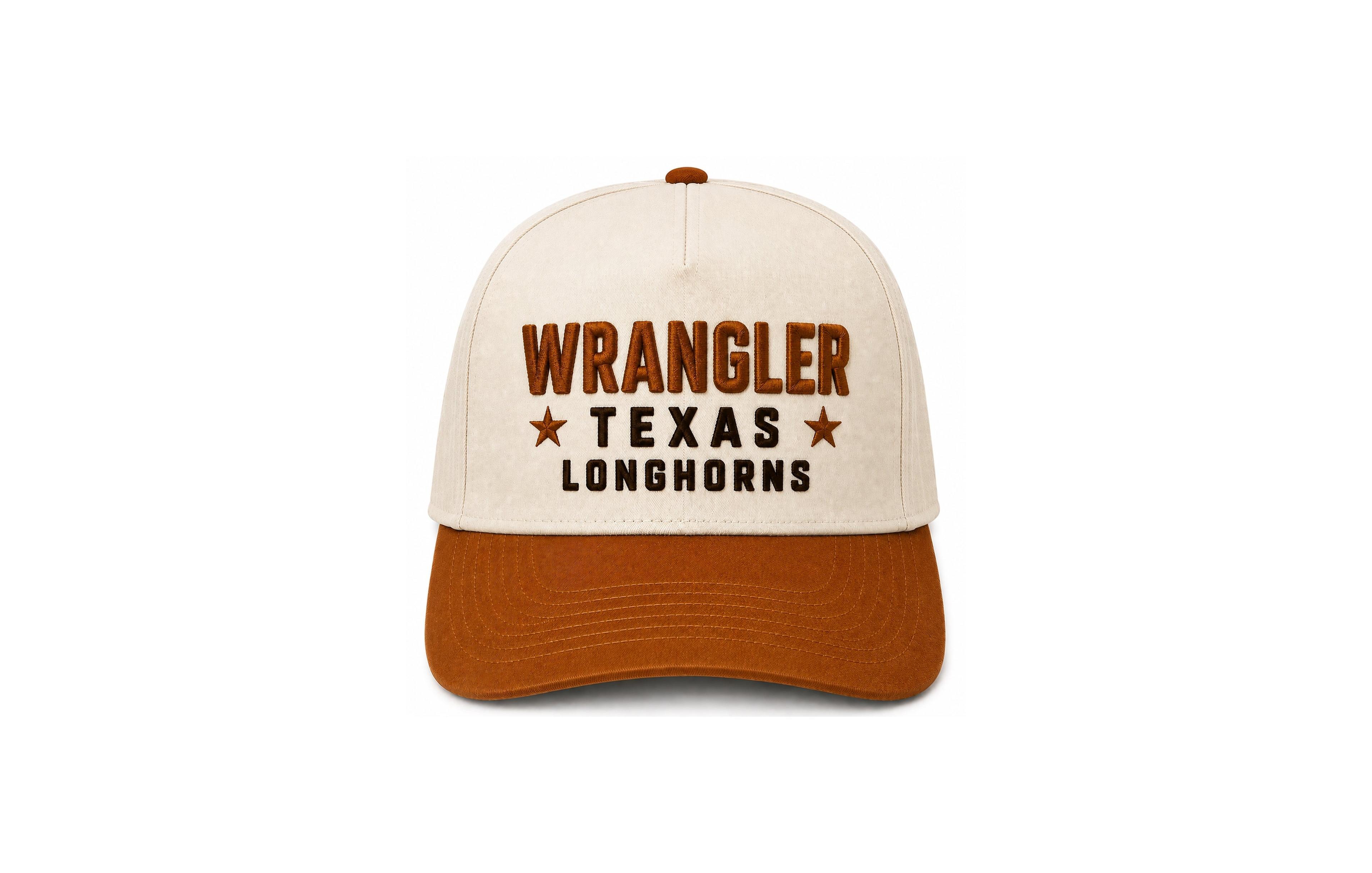 Cap X Men's and Women's x Wrangler Cream/Texas Orange Texas Longhorns Starred Adjustable Hat