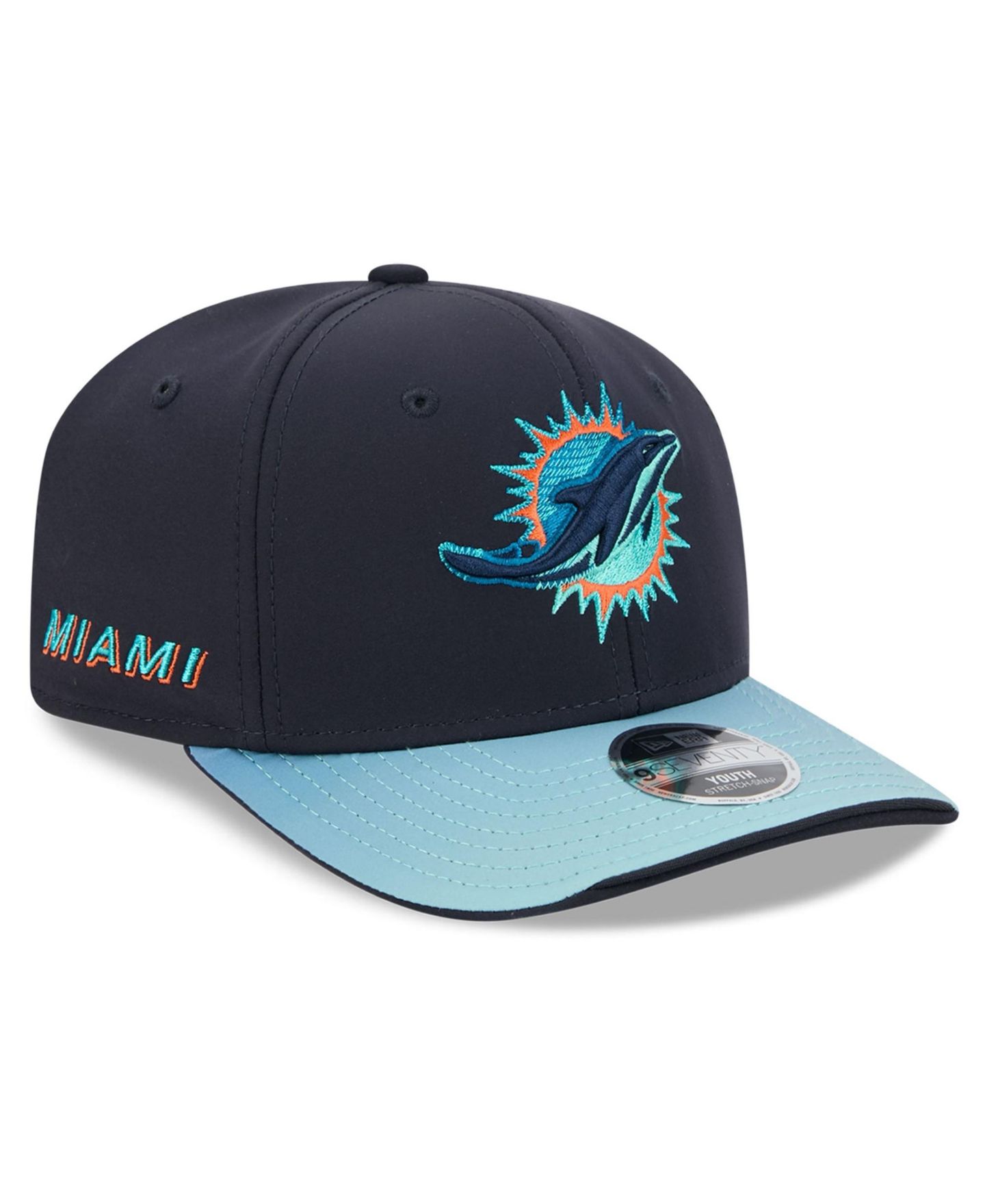 Детская кепка New Era Navy Miami Dolphins Rivalries Collection 9SEVENTY Adjustable Hat — фото 1