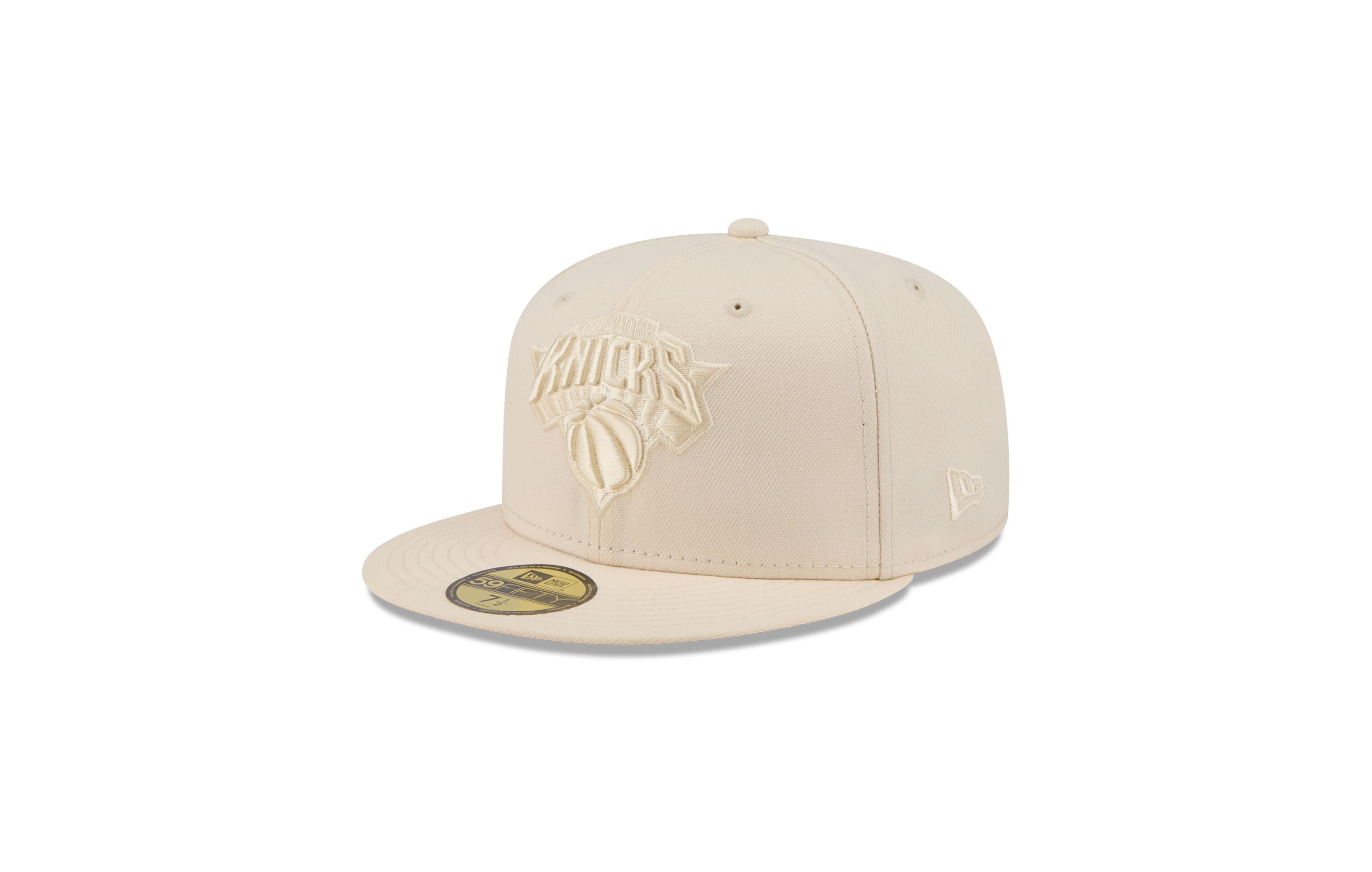 New Era Men's Cream York Knicks Color Pack 59FIFTY Fitted Hat