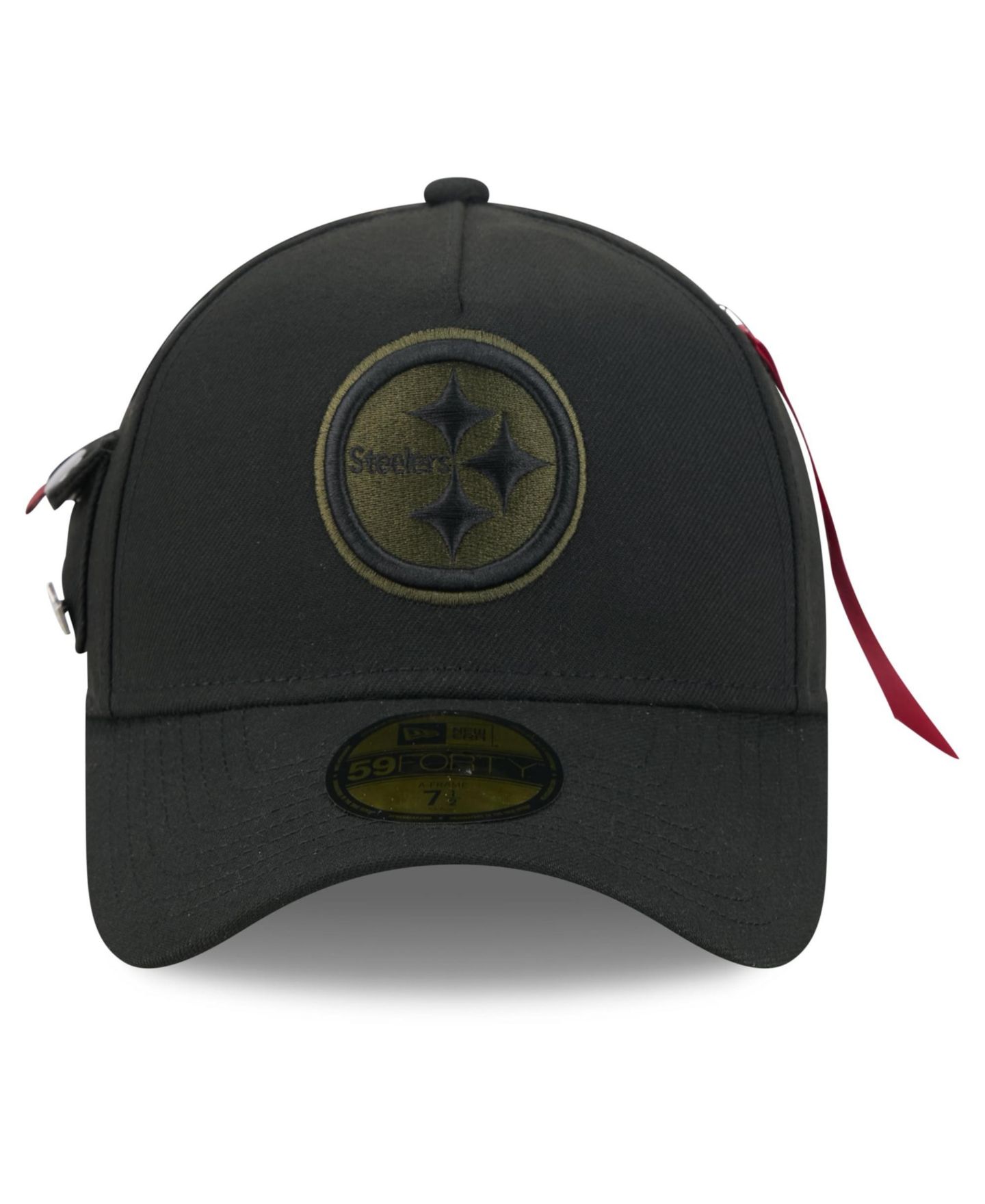 Мужская кепка New Era X Alpha Industries Black Pittsburgh Steelers A-Frame 59FORTY Fitted Hat — фото 5